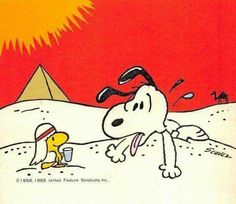 a cartoon character is playing with a dog in the desert