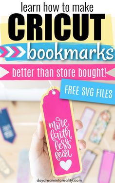 a person holding up a bookmark with the text learn how to make cricut bookmarks better than store bought