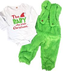 This Hilarious Outfit Is Perfect For Your Little One's First Christmas. Capture Those Memorable Moments With This Cozy And Fun Ensemble. Long-Sleeve Bodysuit Snap Closure Green Furry Pants 95% Cotton, 5% Elastane Machine Washable Please Check Measurements Bundle Items For A Discount!!! Offers Welcomed!!! Same Day/Next Day Shipping!!! Pet Friendly/Smoke Free Home Baby Outfit, Christmas Outfit, Funny Baby Clothes, Holiday Costume, Baby Bodysuit, Green Furry Pants, Holiday Baby Wear, Baby Christmas The Baby Who Stole Christmas, Baby Who Stole Christmas, Christmas Outfit Funny, Baby Christmas Onesie, Christmas Baby Romper, Toddler Christmas Outfit, Baby Grinch, Sweater Ideas, Christmas Onesie