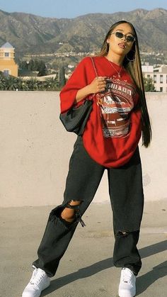 Streetwear Girl, Tomboy Outfits, Style Aesthetic, Streetwear Fashion Women, Baggy Pants, Simple Trendy Outfits