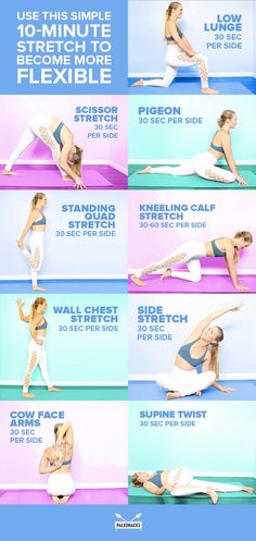 a woman doing yoga poses in different positions