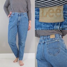 90s Vintage Lee Jeans High Waisted | Relaxed Fit Tapered Leg | Medium Wash Good vintage condition ✨ Approximate size 12 32 inch waist 44 inch hip 13 inch rise 23 inch thigh 29.5 inch inseam ✨ All of our sizes are estimates. If you are unfamiliar with the sizing process please watch this demo starting at the four minute mark, provided by our sister store. https://youtu.be/gG-GV2DfijQ (copy in to your browser, its not a hyperlink unless you're on the app) ✨Model size for reference; Size 10 in mode Lee Jeans Women, Jean Vintage, Jeans High Waisted, Lee Jeans, 90s Vintage, High Jeans, Tapered Legs, High Waist Jeans, Mom Jeans