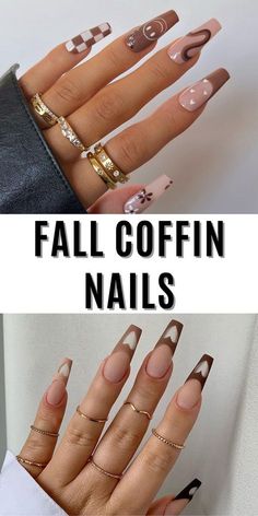 #BEAUTY, #RELATIONSHIPS #Fashion #Animals #Outfits #Winter Outfits #Animals Fall Coffin Nails, Brown Nails Design, Simple Fall Nails, Long Nail Designs, Inspired Nails, French Tips