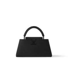 LOUIS VUITTON® - Capucines East-west Mm - All Black Luxury Black Purse, Louis Vuitton Black Bag, Black Luxury Bag, Louis Vuitton Purses, Loui Vuitton, Louis Vuitton Taschen, Sac Louis Vuitton, House Icon, Louis Vuitton Capucines