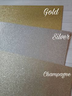 gold, silver and champagne paint samples