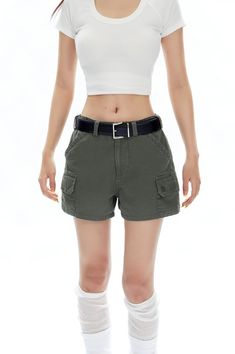 Discover the perfect blend of style and utility with our Slim Cargo Utility Shorts, a must-have for your casual wardrobe. Crafted from 100% cotton, these shorts offer a comfortable straight fit with a low waist design. The multiple pockets provide functionality without sacrificing the sleek silhouette, making them ideal for those who value practicality and a hint of edgy aesthetics. Effortlessly versatile, pair these shorts with a simple tee and sneakers for a laid-back look, or elevate with a b Grunge Accessories, Utility Shorts, Sweatshirt Set, Simple Tees, Sweatshirt Dress, Low Waist, Shorts With Pockets, Casual Wardrobe, Set Dress