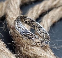 Braided Ring, Dad Daughter, Unisex Ring, Sister Brother, Ring Handmade, Ring Silver, Metal Rings, Silver Band, Mom Dad