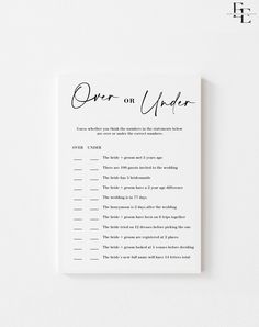 a white paper with the words order on it