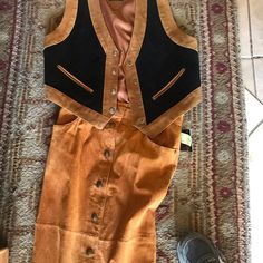 Suede Black Tan Vest 22 Inch Long 19 Width Cowboy Vest, Tan Vest, Jacket Ideas, Suede Vest, Black Tan, Black And Tan, Jackets & Coats, Jackets For Women, Womens Sizes