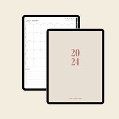 two black and white calendars with the numbers twenty, twenty and forty on them