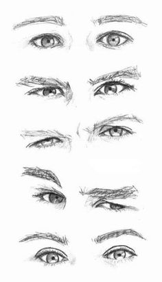 the different types of eyes are shown in this drawing