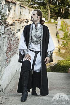 Medieval Surcoat, Medieval Ball, Ball Outfit, Medieval Garb, Mens Overcoat, Medieval Wedding, Sleeveless Coat