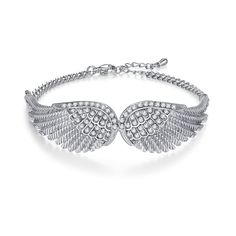 PRICES MAY VARY. HIGH QUALITY MATERIAL: Crafted from high quality copper and plated with silver, the bracelets are strong, sturdy and lsting longer. And it is not easy to fade when you maintaine well. ANGEL WINGS DESIGN: Enhance your personal style with this angel wings bracelet. The angel wings designed with some zircons and in highly polished, bracelet will make an elegant with both your casual and dressy wardrobe. PERFECT GIFT FOR WOMEN: For yourself or someone special, this angel wings brace Angel Wings Bracelet, Womens Birthday, Chain Bracelet Silver, Angel Wing Bracelet, Angel Wings Design, Outfit Suit, Wings Design, Ruby Necklace, Silver Chain Bracelet