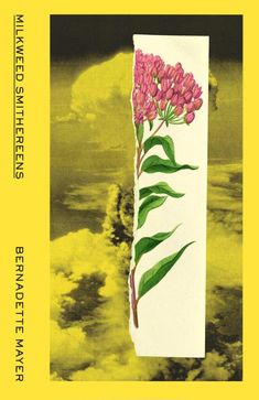 a book cover with pink flowers and green leaves