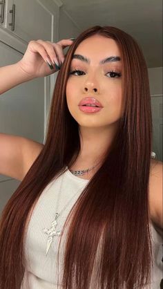 Hollywood Brunette Hair Color, Brown Hair Colors For Tan Skin, Hair Color Ideas By Skin Tone Range, Hair Color For Mestiza Skin, Copper Brown Hair Tan Skin, Neutral Olive Skin Tone Hair Colors, Baddie Hair Color Ideas Latina, Medium Skin Tone Hair Color Ideas, Best Hair Colors For Tan Skin