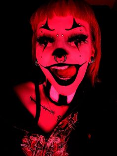 #goth #clown Easy Halloween Costumes Alt, Black Red And White Makeup, Vampire Clown Costume, Dark Mad Hatter Makeup, Corpse Clown Makeup, Gory Clown Halloween Makeup, Spider Clown Makeup, Clown Costume Diy Scary, Goth Costume Ideas Halloween