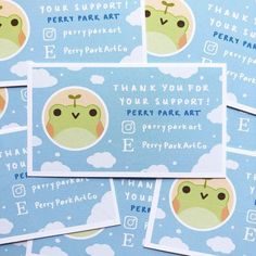 several stickers with the words thank you for your support and perpetia written on them