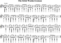 the irish washerwoman sheet music for violin and piano with notes, chords and tabula