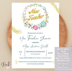 the new teacher's shower is displayed on a plate