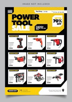 the power tool sale flyer is shown