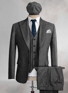 Every man needs to add a tweed suit to their wardrobe this winter. Go for our Arthur Shelby Peaky Blinders Gray Tweed Suit which provides warmth and helps you create a look like your favorite character Arthur Shelby from Peaky Blinders. Crafted from wool, our tweed suit features a flattering and unique weave that helps you transform your outfit and create a cool, casual look that is definitely meant to give you a good time. Elegantly style the suit inspired by Arthur Shelby, brother of Thomas Shelby from Peaky Blinders, and do not be afraid to dare a little.

Look Includes
Vintage Gray Macro Weave Tweed Fabric
Two Button Jacket Style
Classic Wider Peak Lapel (4.75")
Single Vent
Three Cuff Buttons
Two Pleat Style
Two Welted Back Pockets on Trousers Gray Tweed Suit, Arthur Shelby, Brown Tweed Suit, Grey Tweed Suit, Peaky Blinders Suit, Tweed Sport Coat, Tweed Suit, Stylish Suit, Thomas Shelby