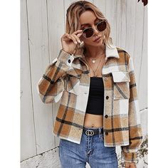 Don't Take No's For An Answer With This Ultra Chic Cropped Jacket! Featuring A Super Comfy, Thick Flannel Exterior And Multicolor Plaid Print Throughout. Flattering Cropped Construction And Relaxed, Loose Fitting Style. Button Up Closure And Flap Pocket Details In Front. Give Them Something To Talk About With This Super Chic Flannel Coat! 100% New! Material: Polyester Blend Measurements: See Photos Style: Boho, City Chic, Retro, Vintage, Bohemian, Trendy, Western, Country, Cardigan, Winter, Fall Single Breasted Coat, Saint John, Casual Vest, Single Breasted Jacket, Plaid Fashion, Long Shirt, Crop Jacket