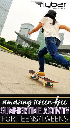 A screen-free activity idea for teens/tweens to beat summer boredom. Free Summer Activities, Summer Boredom, Summer Activity, Complete Skateboards, Sleek Look