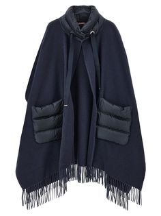 90% wool, 10% cashmere Elegant Wool Poncho For Workwear, Wool Poncho For Workwear, Elegant Merino Wool Outerwear For Winter, Luxury Cape For Fall, Chic Cashmere Winter Outerwear, Chic Cashmere Outerwear For Winter, Wool Poncho For Winter Workwear, Winter Wool Poncho For Work, Luxury Merino Wool Outerwear For Fall