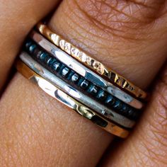 Etsy listing Mixed Metal Stacking Rings, Modern Silver Ring, Mixed Metal Ring, Contrasting Textures, Mixed Metal Rings, Stack Rings, Stackable Ring Sets, Sterling Silver Stacking Rings, Stack Ring