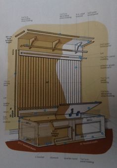 the diagram shows how to build an outdoor storage shed with wood and metal bars on each side