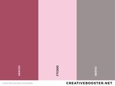 the color scheme is pink, grey and red with white lettering on it that says creative