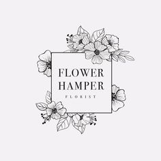 the flower hamper florist logo is shown in black on a white background