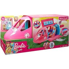 the barbie helicopter playset is in its pink box and has an open door to it