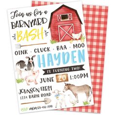 a barnyard bash birthday party with farm animals