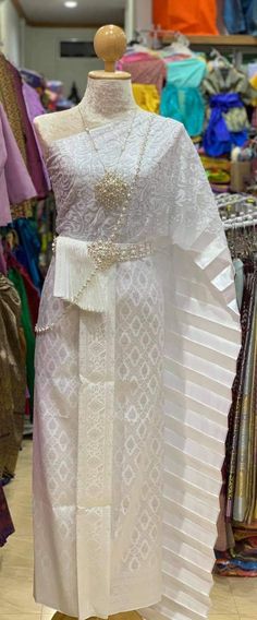 "\" This is Asian Thai-Lao traditional dress.Before place the order, kindly please contact me via convo to confirm design and size availability before\" Thank You :) This item we have 2 type size. 1. Standard size Waist 23-30\" Hip max. 37 \" 2 Plus size Waist \" up to 42\" Hip up to 46\" This is Asian traditional dress is made from synthetic silk for top and skirt waist size up to 32 inches(adjust size by hook). It is very unique and easy to wear. Women set including with 1. Lace sabai 2. Pleat Purple Thai Dress, Lao Clothing, Traditional Thai Dress, Lao Dress, Traditional Dresses For Kids, Lao Wedding, Thailand Traditional Dress, Khmer Traditional Clothes, Thai Traditional Clothing