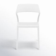 a white plastic chair on a white background