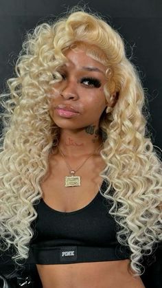 Wand curls | blonde hair | 613 hair | hairstyles | wig styles | blonde wig | lace front | wig | wig install | Cosplay Hairstyles, 613 Blonde Wig, Blonde Human Hair Wigs, Style Straight Hair, Hd Lace Frontal Wigs, Hair Frontal, Glamour Hair, Human Hair Wigs Blonde