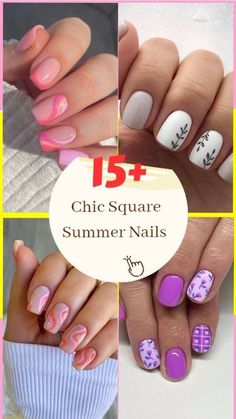 Easy Summer Nail Designs, Square Summer Nails, Party Nail Design, Easy Nail Designs Summer, Graffiti Nails, Chic Nail Designs, Yellow Nail Art, Yellow Nails Design, Summer Nail Designs