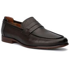 Finish your casual and workwear looks with the masculine polish of these classic penny loafers. From Vintage Foundry Co. Masculine Moc Toe Shoes For Workwear, Masculine Dress Shoes For Work, Masculine Slip-on Shoes For Work, Timeless Brown Semi-formal Loafers, Classic Brown Semi-formal Loafers, Masculine Brown Loafers For Semi-formal Occasions, Brown Loafers For Work, Medium Width, Luxury Brown Masculine Loafers, Penny Loafers