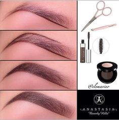 #Nice #stepbystep #look at #perfecting your #brows #makeup #tips #Beauty ::) Permanente Make-up, Membentuk Alis, Filling In Eyebrows, Beauty Make-up, Perfect Brows, Eye Make, Drawing Tutorials, Eyebrow Makeup