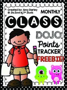 a poster with the words class dojo points tracker freebie