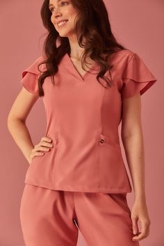 Outfit Informal, Corporate Wear, Scrub Tops, Top Pattern, Beauty Care