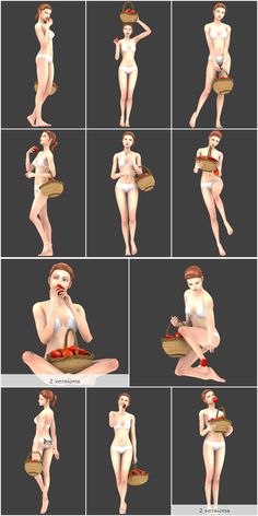 many different images of women in various poses