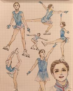 a drawing of some people doing different things with their hands and feet in the air