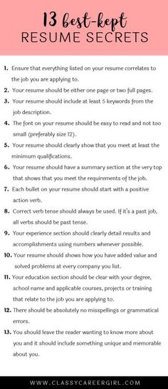 the 13 best - kept resume secrets