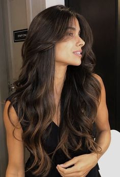 Long Brown Hair With Layers Wavy, Hug Haircut Long Hair, Hair Cuts 2024 Long Hair, Hug Haircut, Rambut Brunette, Haircuts For Long Hair With Layers, Brown Hair Looks, Brown Hair Inspo, Wavy Haircuts