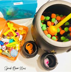 Articulation Activities Preschool, Speech Therapy Activities Articulation, Halloween Speech Therapy, Large Cauldron, Speech Therapy Ideas, Mini Objects, Speech Games, Preschool Speech Therapy