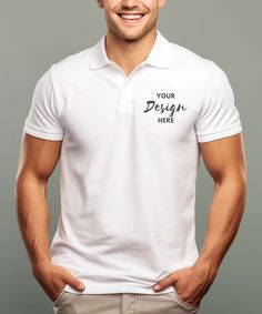 Polo Neck, Tshirt Mockup, Shirt Mockup, White Shirt, Male Model, Beautiful Images, Mens Polo, Mockup, Polo Shirt