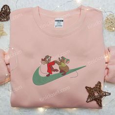 Step into the magical world of Disney with our Cinderella Jaq and Gus x Nike Swoosh Embroidered Shirt. This unique Cinderella Jaq And Gus, World Of Disney, Embroidered Shirts, A Cinderella Story, Nike Swoosh Logo, Custom Nike, Nike Tee, Size Chart For Kids, Disney Lover