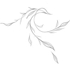 a black and white drawing of leaves